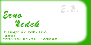 erno medek business card
