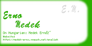 erno medek business card